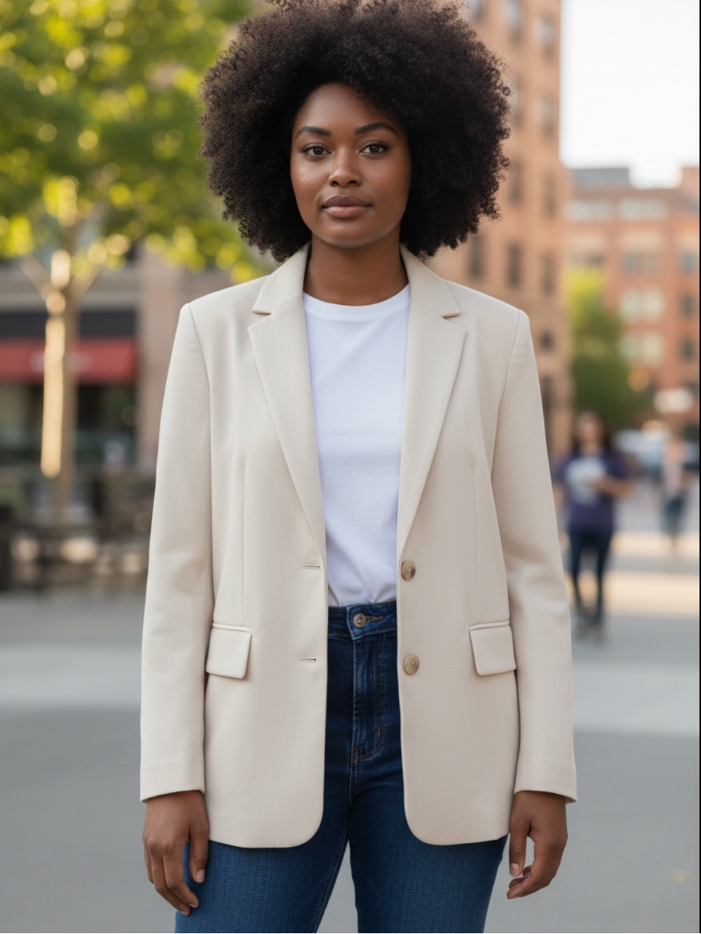 Boyfriend Beige Blazer Jacket